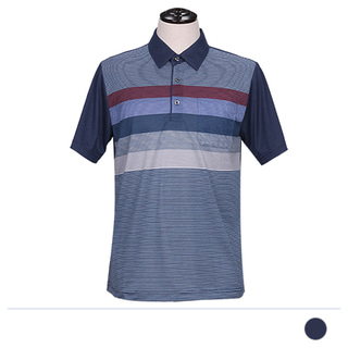 MTSS18109 와이드 줄무늬 골프 티셔츠